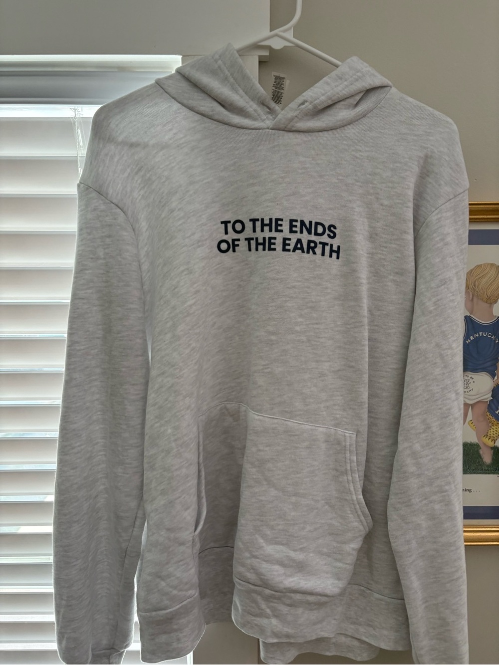 Bella Canvas Light Gray Crewneck Hoodie with Navy Text